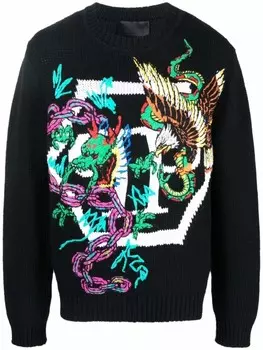 Philipp Plein джемпер с узором, черный