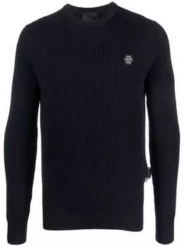 Philipp Plein джемпер Skull&Bones из шерсти мериноса, синий