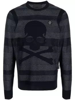 Philipp Plein джемпер Skull&Bones из смесовой шерсти, синий