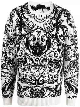 Philipp Plein джемпер вязки интарсия, белый