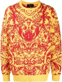 Philipp Plein джемпер вязки интарсия, желтый