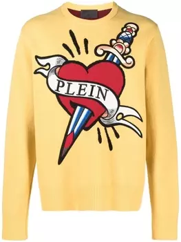 Philipp Plein джемпер вязки интарсия, желтый