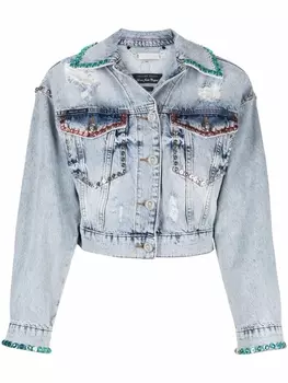 Philipp Plein джинсовая куртка с кристаллами, синий