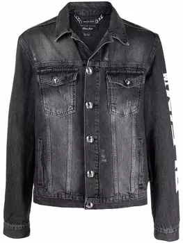 Philipp Plein джинсовая куртка с логотипом, серый