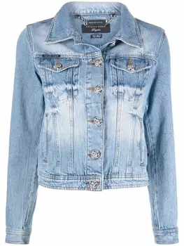 Philipp Plein джинсовая куртка с логотипом, синий