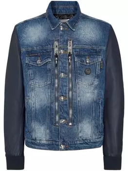 Philipp Plein джинсовая куртка с логотипом, синий