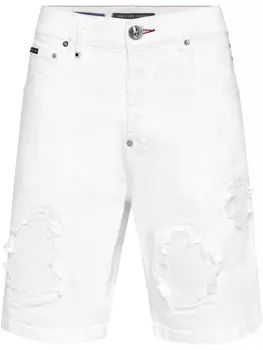 Philipp Plein джинсовые шорты Formentera, белый
