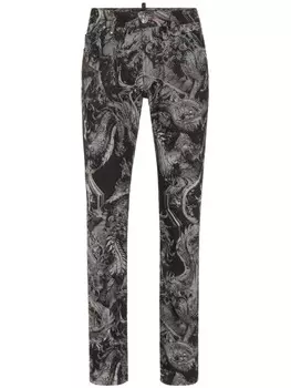 Philipp Plein джинсы прямого кроя Dragon Skull, черный