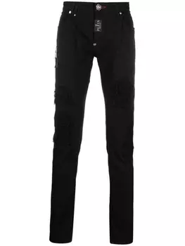 Philipp Plein джинсы Rock Star с эффектом потертости, черный