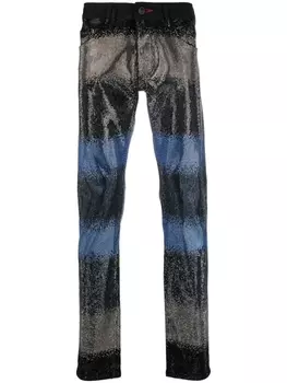 Philipp Plein джинсы с кристаллами и эффектом градиента, черный