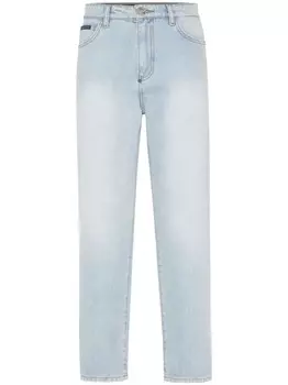 Philipp Plein джинсы с логотипом и широкими штанинами, синий