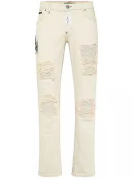 Philipp Plein джинсы с нашивкой-логотипом, нейтральный