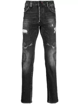 Philipp Plein джинсы с прорезями, серый