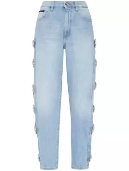 Philipp Plein джинсы с вырезами, синий