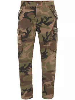 Philipp Plein джинсы с заклепками, коричневый