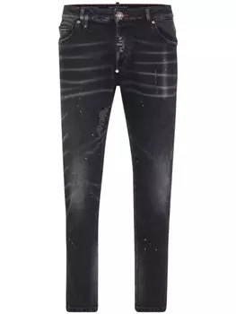 Philipp Plein джинсы скинни с эффектом разбрызганной краски, черный