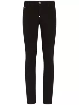 Philipp Plein джинсы скинни с нашивкой-логотипом, черный