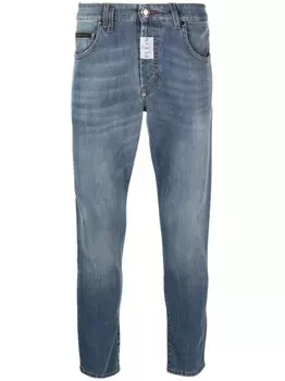 Philipp Plein джинсы скинни с нашивкой-логотипом, синий