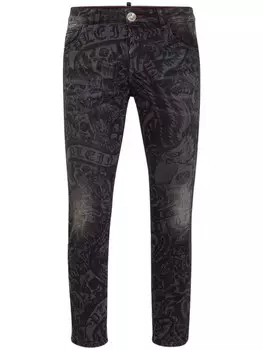 Philipp Plein джинсы скинни с принтом, черный