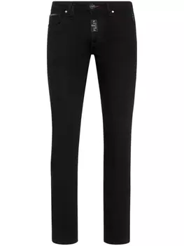 Philipp Plein джинсы скинни с заниженной талией, черный
