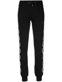 Philipp Plein джогеры с кристаллами, черный