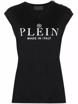 Philipp Plein футболка без рукавов с логотипом, черный