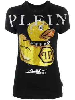 Philipp Plein футболка Duck Stones с круглым вырезом, черный