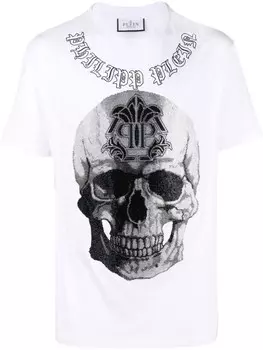 Philipp Plein футболка Gothic Banner, белый