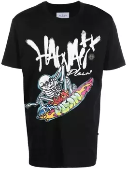 Philipp Plein футболка Hawaii с графичным принтом, черный
