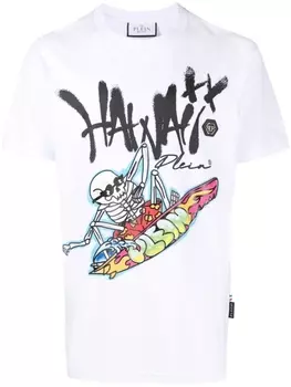 Philipp Plein футболка Hawaii с графичным принтом, белый