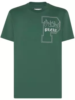 Philipp Plein футболка из хлопка с логотипом, зеленый