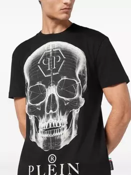 Philipp Plein футболка из хлопка с принтом черепа, черный