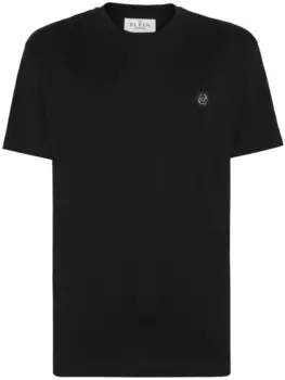 Philipp Plein футболка из хлопка, украшенная кристаллами, черный