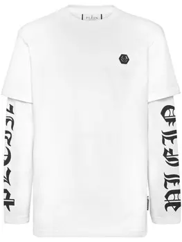 Philipp Plein футболка LS Gothic, белый