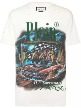 Philipp Plein футболка Racing Club, белый