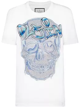 Philipp Plein футболка с черепом, белый