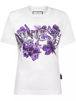 Philipp Plein футболка с цветочным принтом, белый