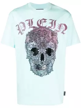 Philipp Plein футболка с декором Skull, синий