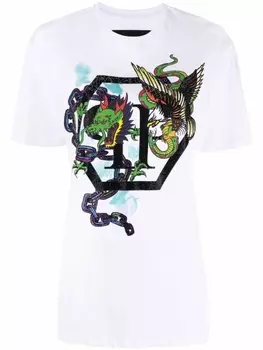 Philipp Plein футболка с графичным принтом, белый