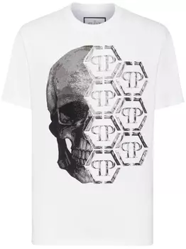 Philipp Plein футболка с графичным принтом, белый