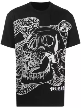 Philipp Plein футболка с графичным принтом, черный