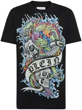 Philipp Plein футболка с графичным принтом, черный