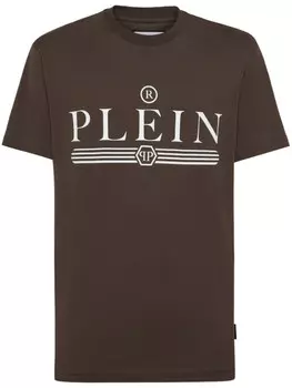 Philipp Plein футболка с графичным принтом, коричневый