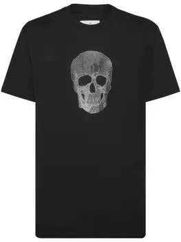 Philipp Plein футболка с хрустальным черепом, черный
