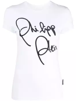 Philipp Plein футболка с кристаллами, белый