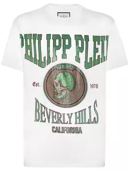 Philipp Plein футболка с кристаллами, белый