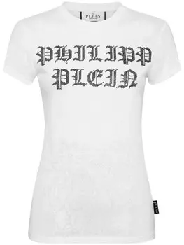 Philipp Plein футболка с кристаллами, белый