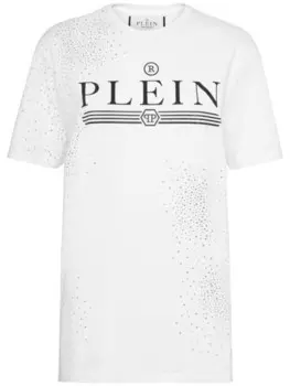 Philipp Plein футболка с кристаллами, белый