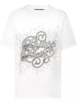 Philipp Plein футболка с кристаллами, белый
