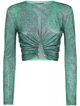 Philipp Plein футболка с кристаллами, зеленый